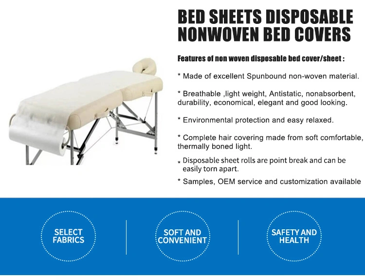 Disposable Nonwoven Fitted Massage Bed Table Sheets Covers for Beauty Salon SPA Massage Table Bed