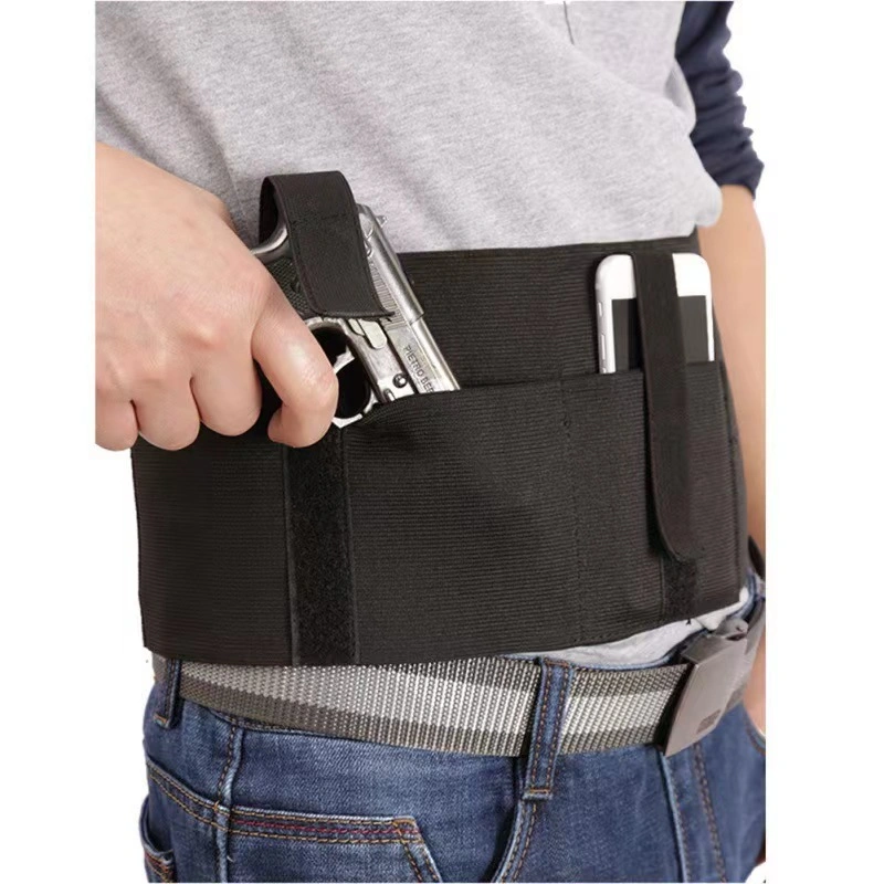 Outdoor Left and Right Version Portable Multi-Purpose Elastic Waist Tactical Belt Belly Gun Holster