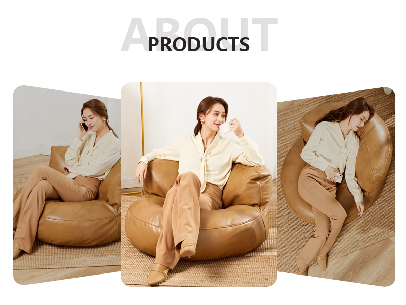 EPS Beans Filled PU Leather Beanbag with High Back Support